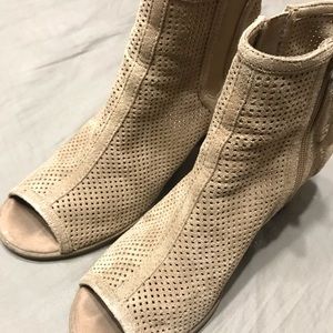 Carley Perforated Booties from Mad Love in Taupe